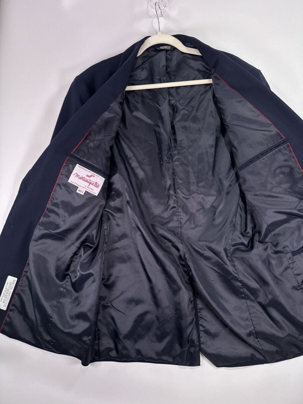 Martunique Ltd Vintage 2 Button Blazer Wool Blend Navy Blue 40L - Picture 3 of 16